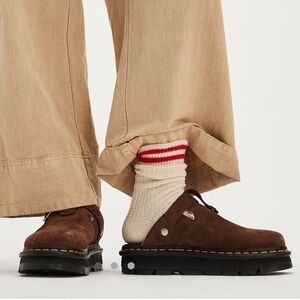 New Dr. Martens Zebzag Platform Sherpa Mules